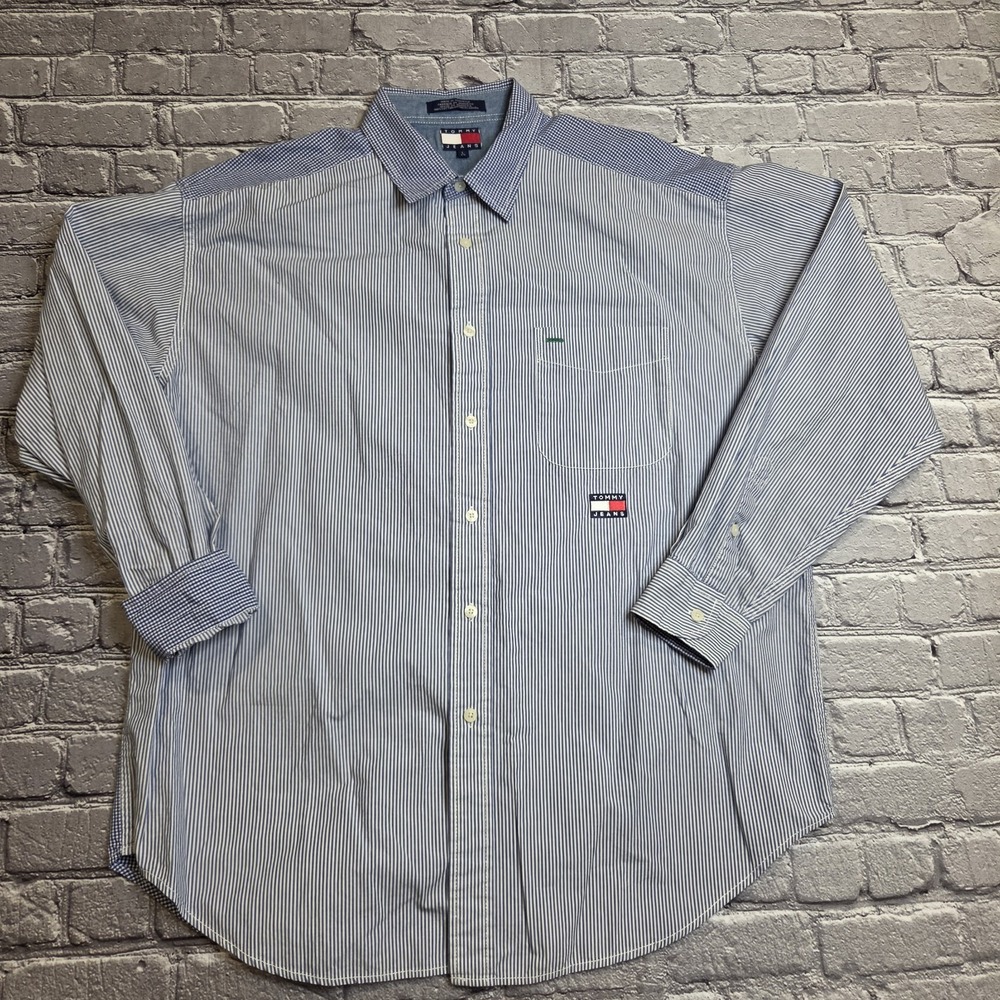 VINTAGE Tommy Jeans(Hilfiger) Button Up Shirt Men Large Classic